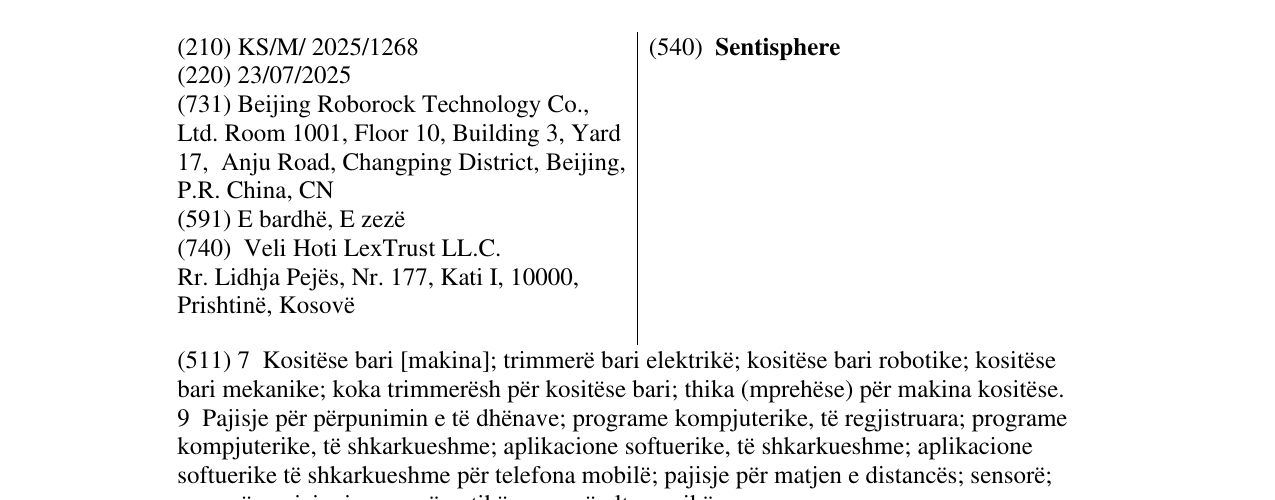 Zëri i markës Sentisphere në buletin