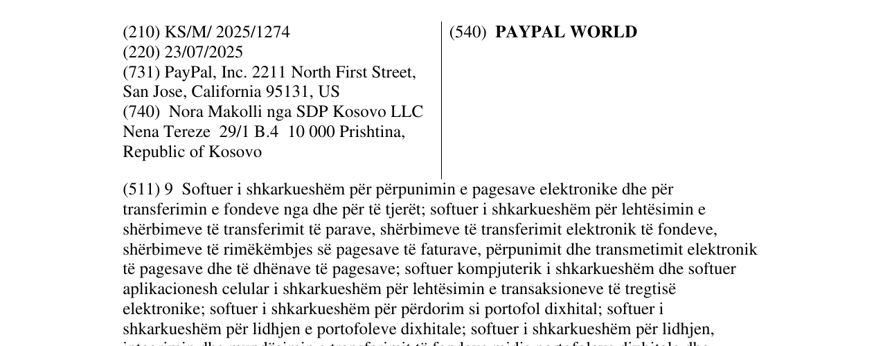 Zëri i markës PAYPAL WORLD në buletin