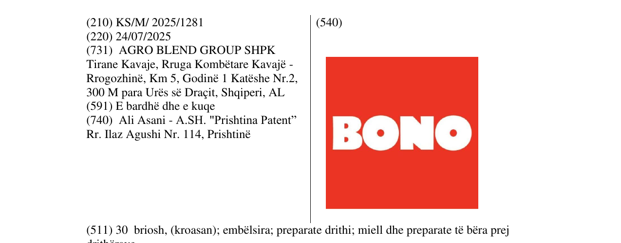 Zëri i markës BONO në buletin