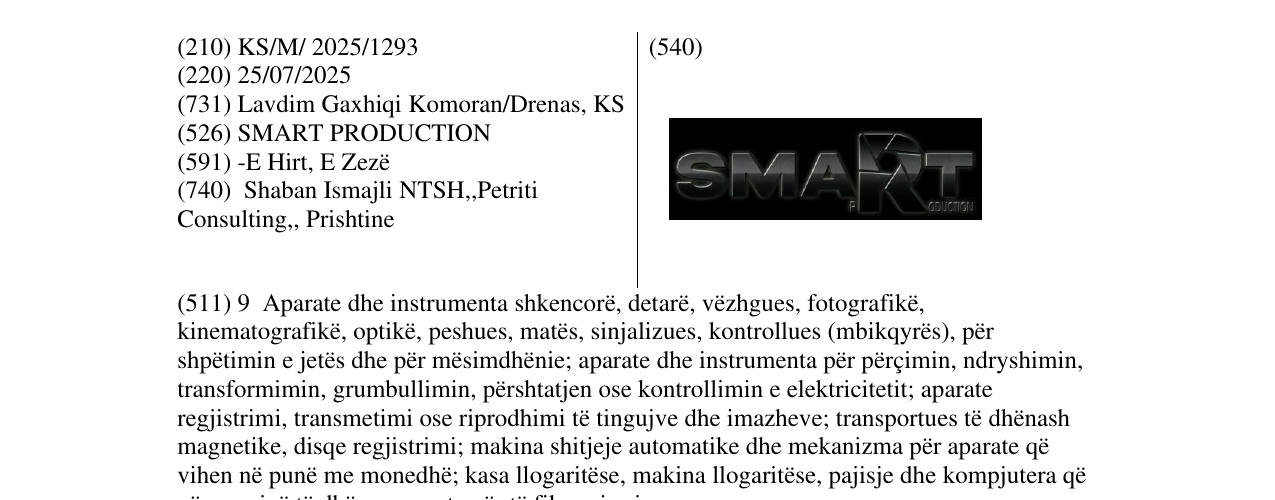 Zëri i markës SMART PRODUCTION në buletin