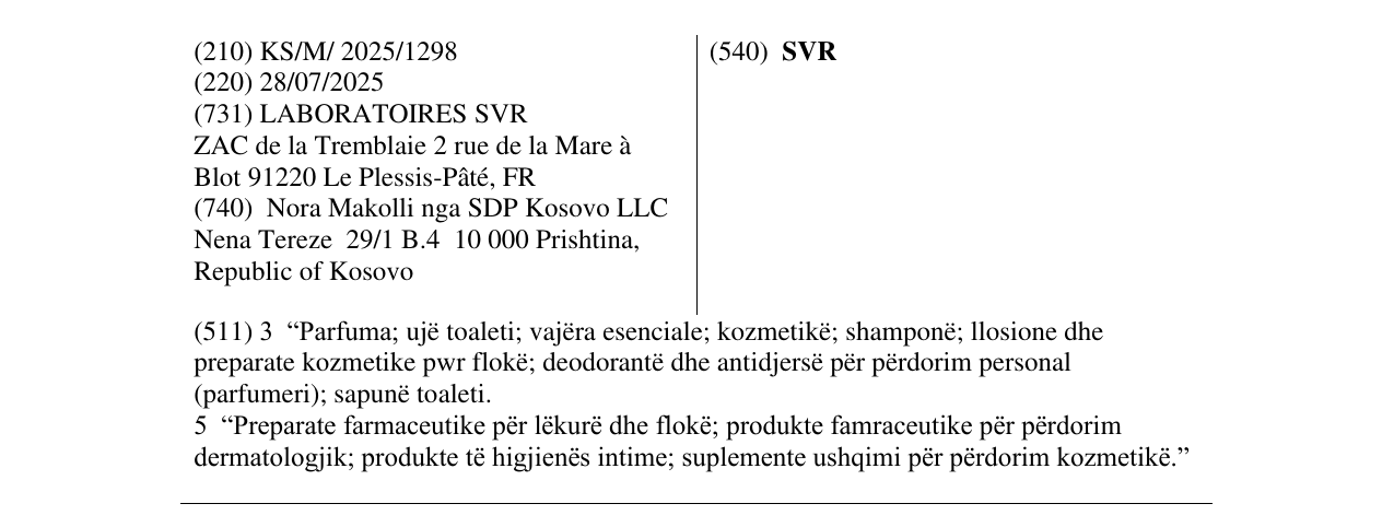 Zëri i markës SVR në buletin