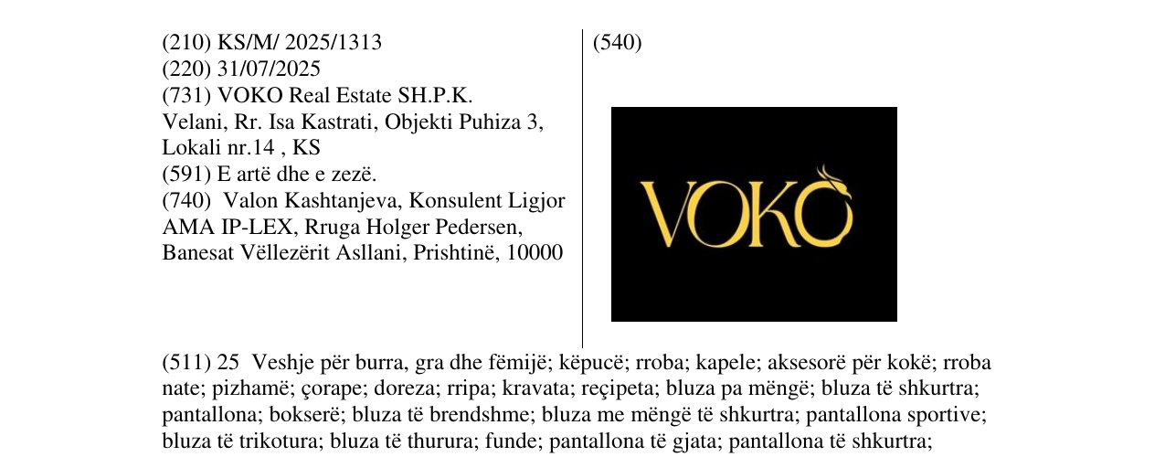 Zëri i markës VOKO në buletin