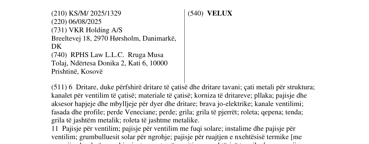 Zëri i markës VELUX në buletin