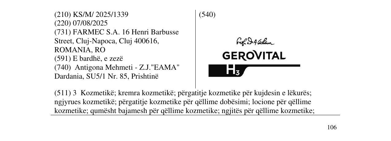 Zëri i markës GEROVITAL në buletin