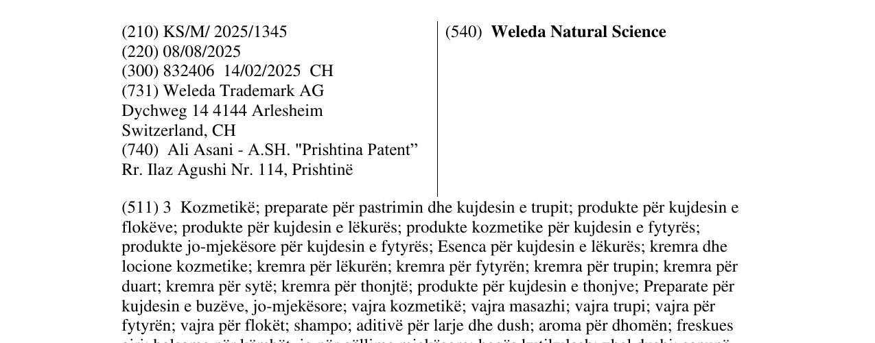 Zëri i markës Weleda Natural Science në buletin