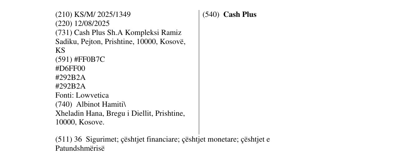 Zëri i markës Cash Plus në buletin