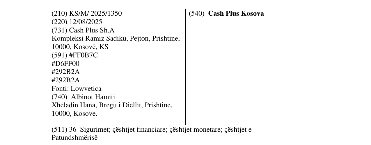 Zëri i markës Cash Plus Kosova në buletin