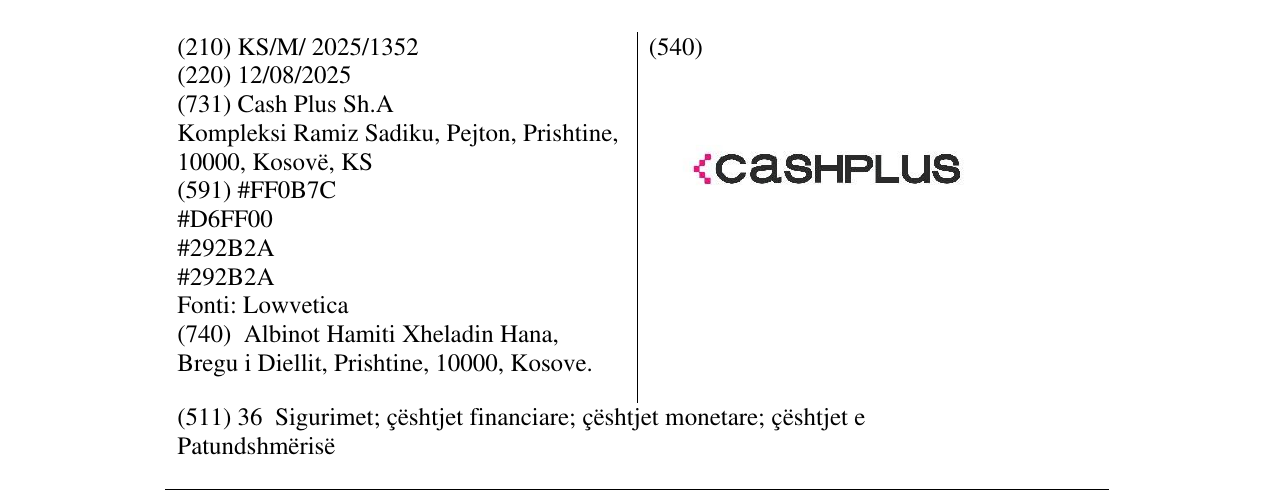 Zëri i markës CASHPLUS në buletin