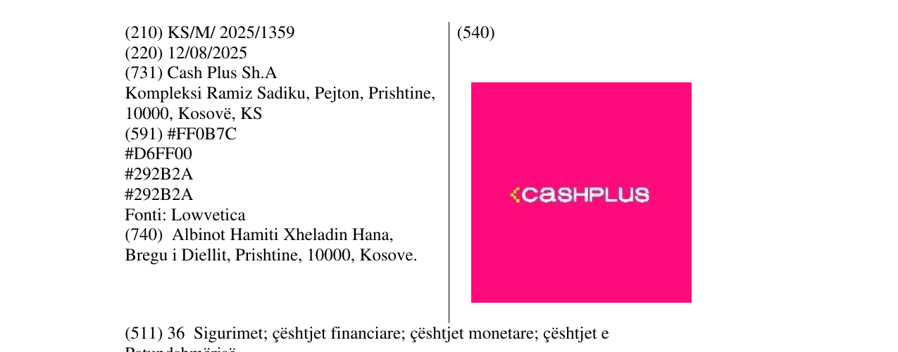 Zëri i markës CASHPLUS në buletin