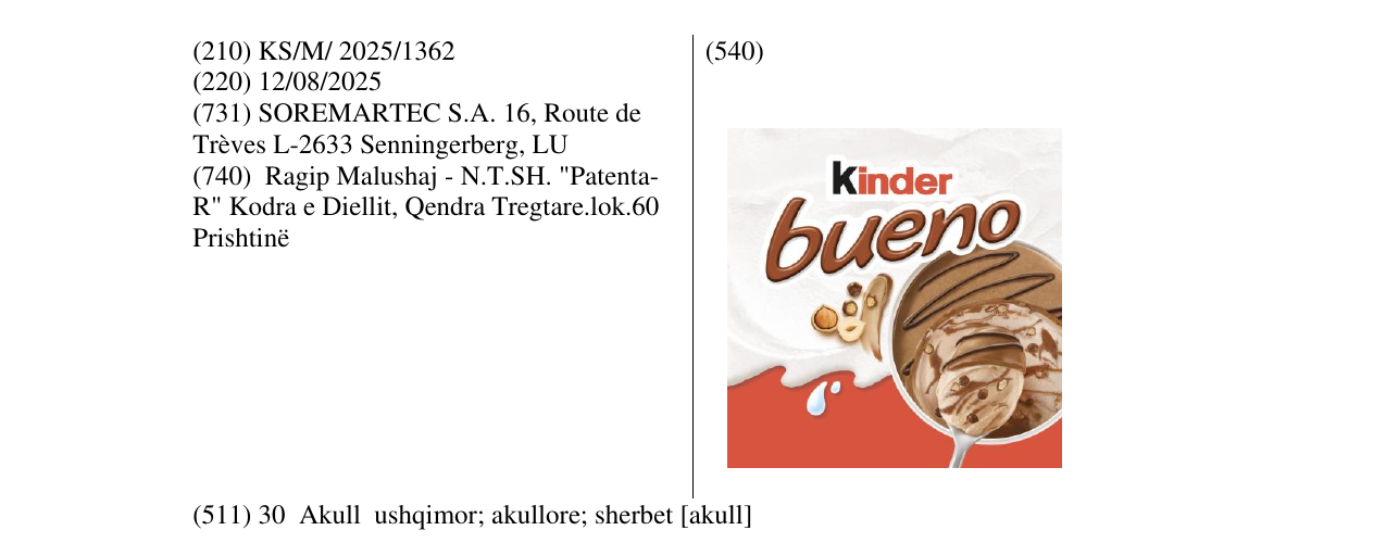 Zëri i markës kinder bueno në buletin