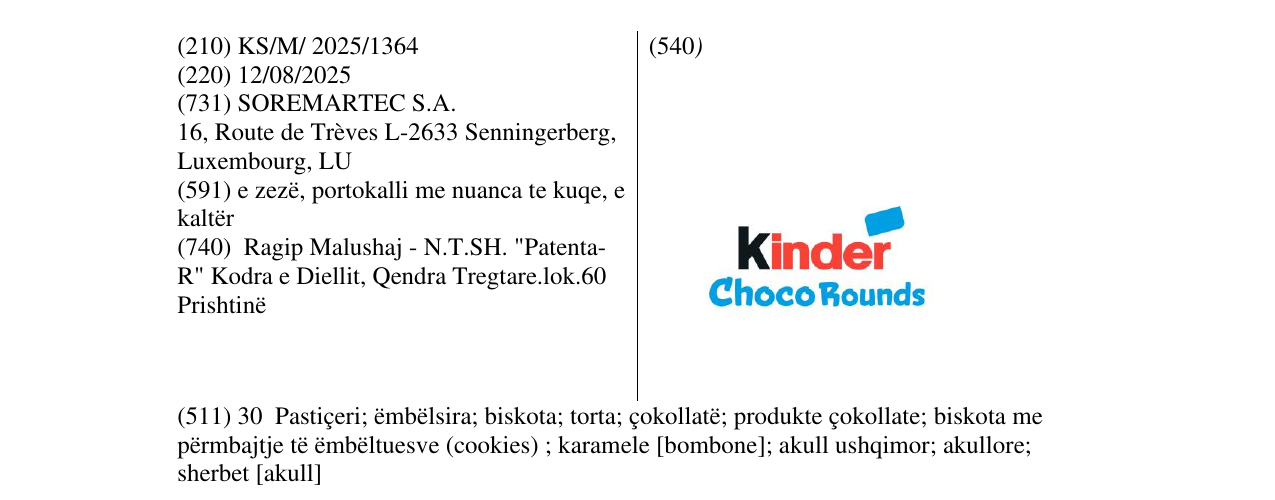 Zëri i markës kinder ChocoRounds në buletin