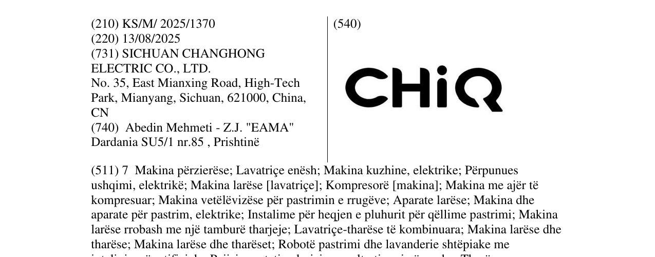 Zëri i markës CHIQ në buletin