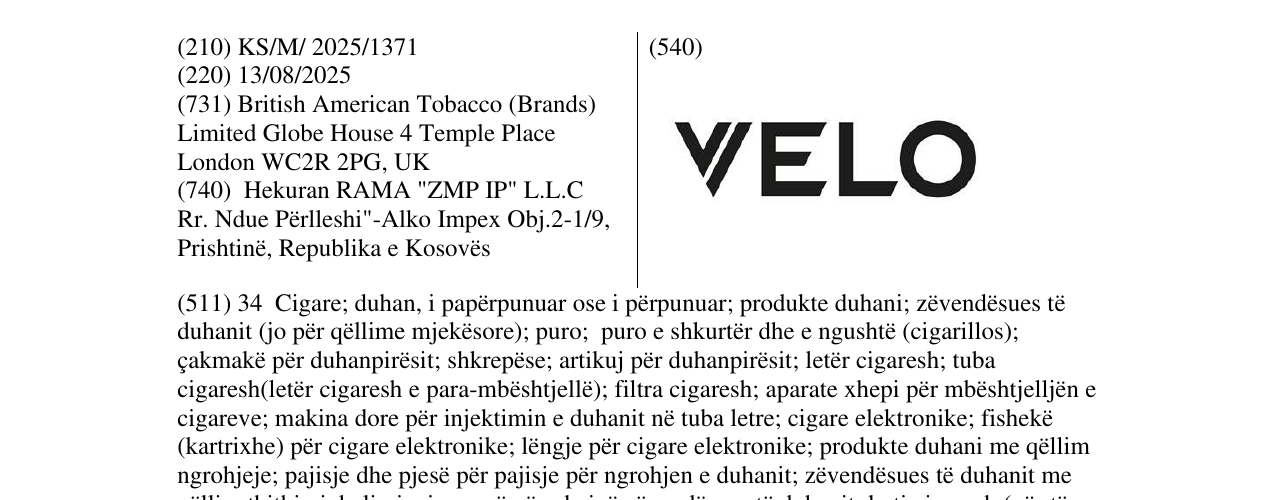 Zëri i markës VELO në buletin