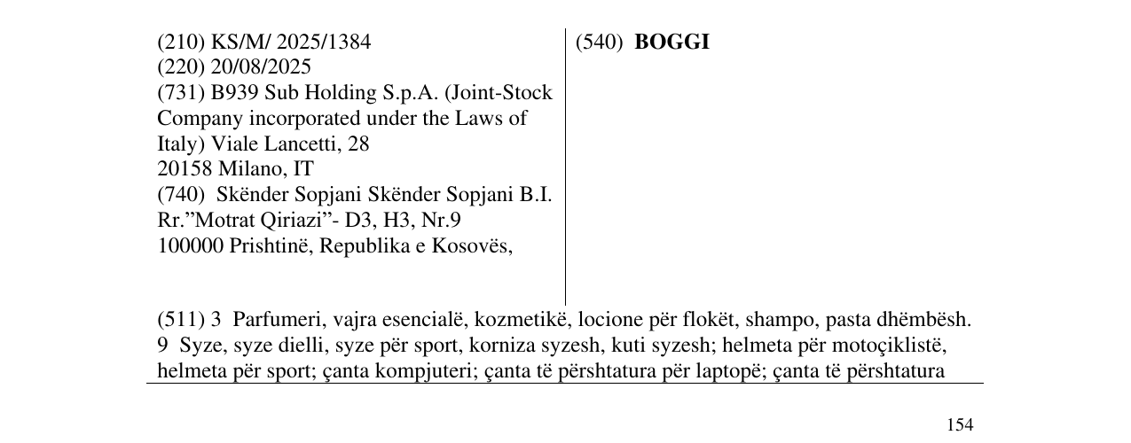 Zëri i markës BOGGI në buletin