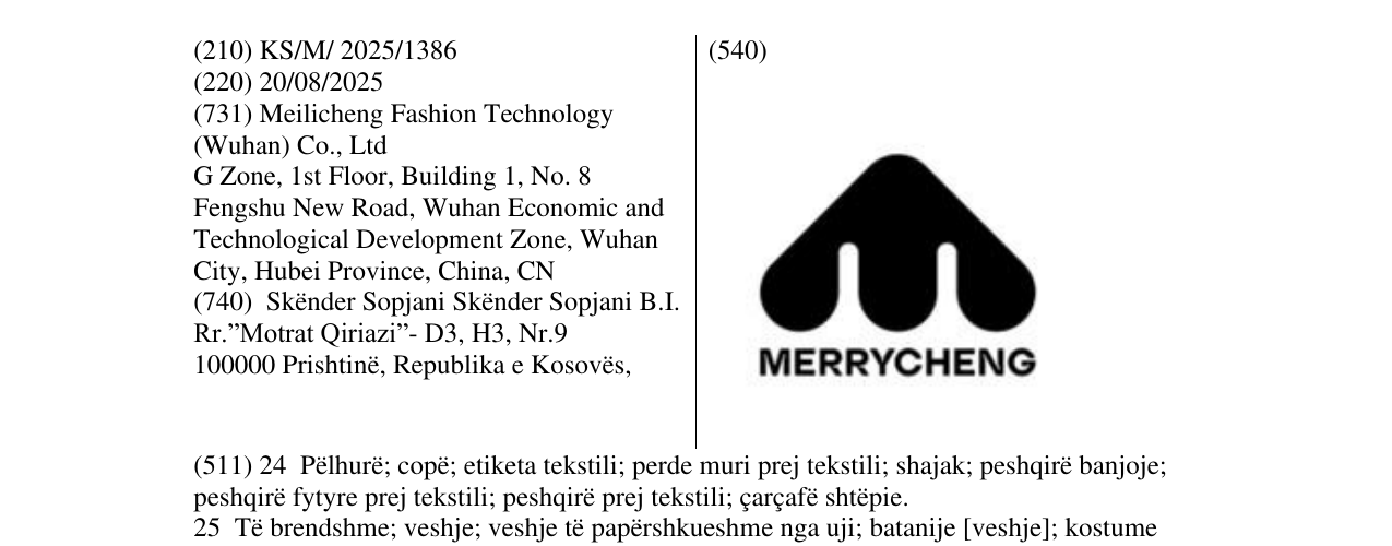 Zëri i markës MERRYCHENG në buletin
