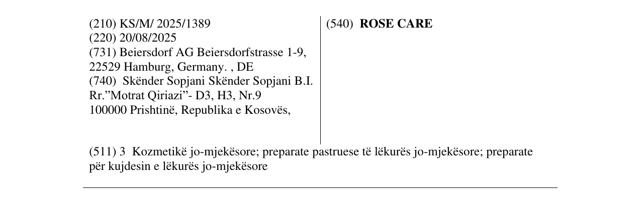 Zëri i markës ROSE CARE në buletin
