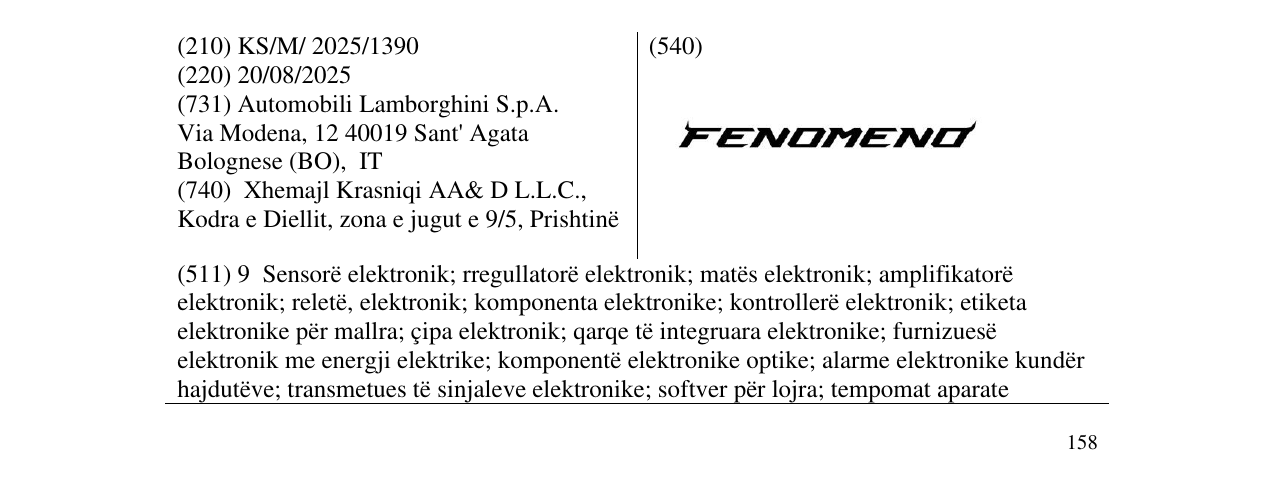 Zëri i markës FENOMENO në buletin