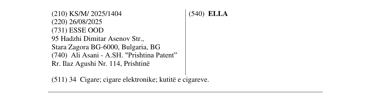 Zëri i markës ELLA në buletin