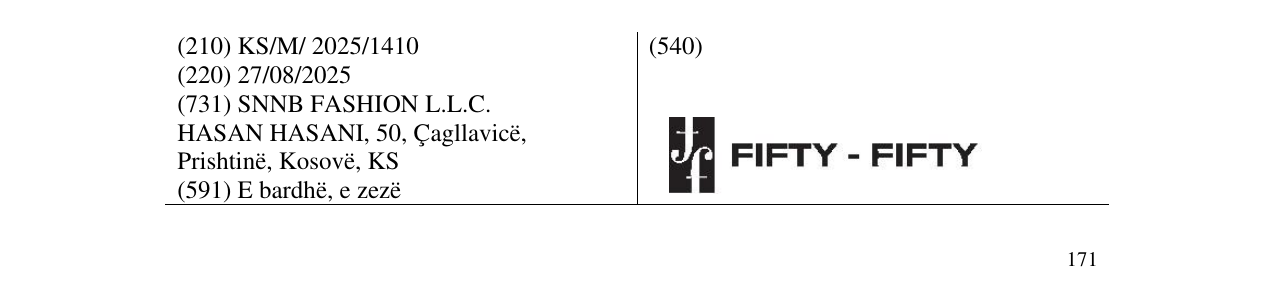 Zëri i markës FIFTY-FIFTY në buletin