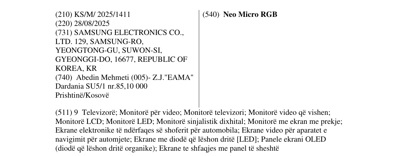 Zëri i markës Neo Micro RGB në buletin