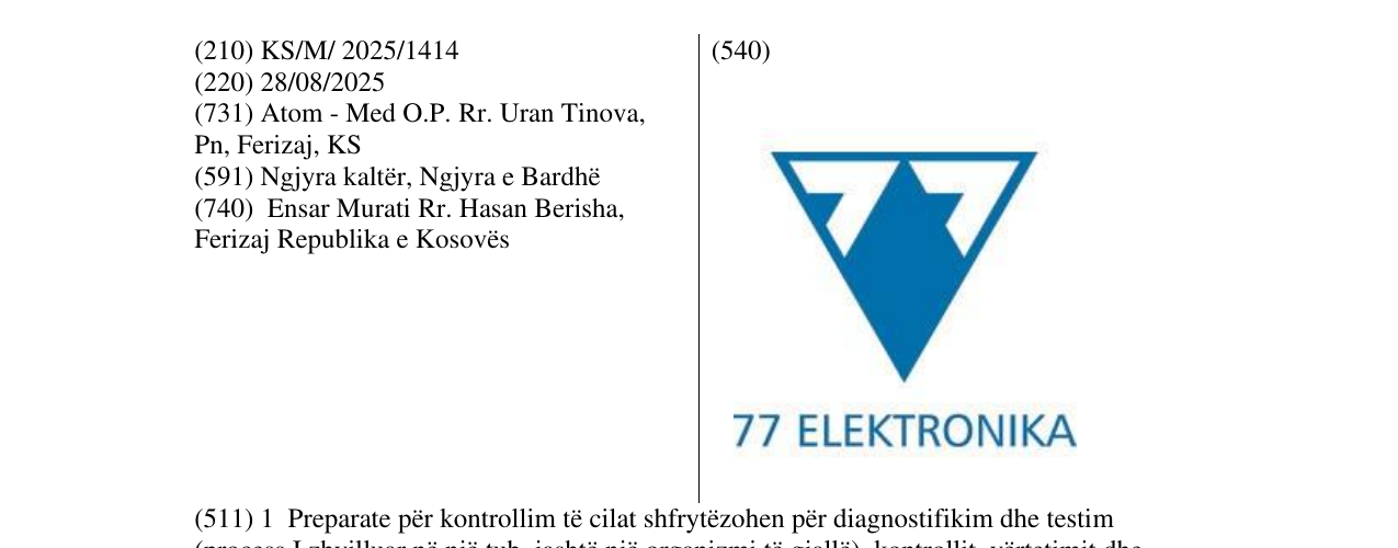 Zëri i markës 77 ELEKTRONIKA në buletin