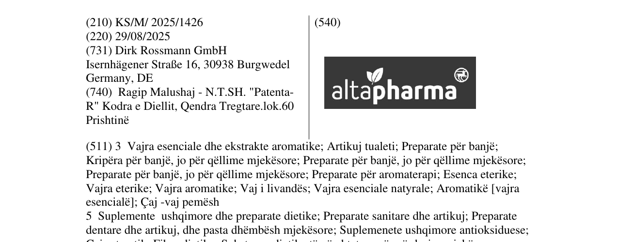 Zëri i markës ltapharma në buletin