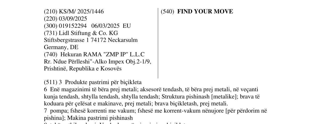 Zëri i markës FIND YOUR MOVE në buletin