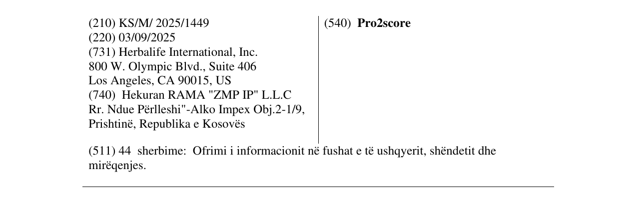 Zëri i markës Pro2score në buletin
