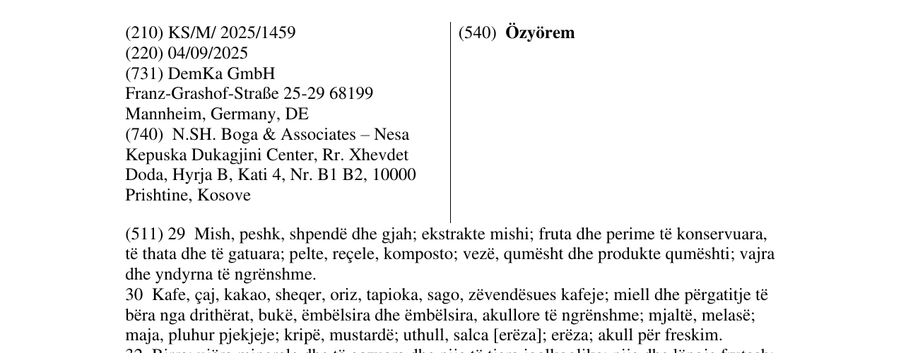 Zëri i markës Özyörem në buletin