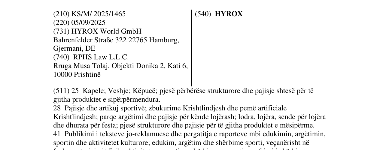 Zëri i markës HYROX në buletin