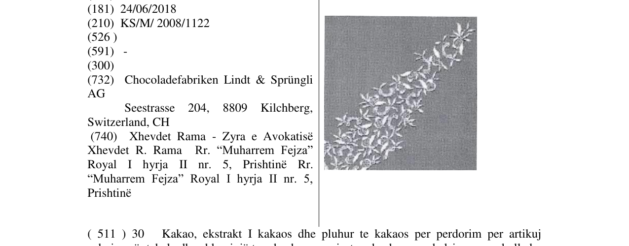 Zëri i markës Lindor Spitzenschweif në buletin