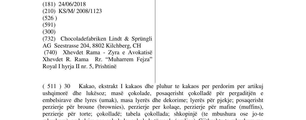 Zëri i markës LINDT EXCELLENCE në buletin