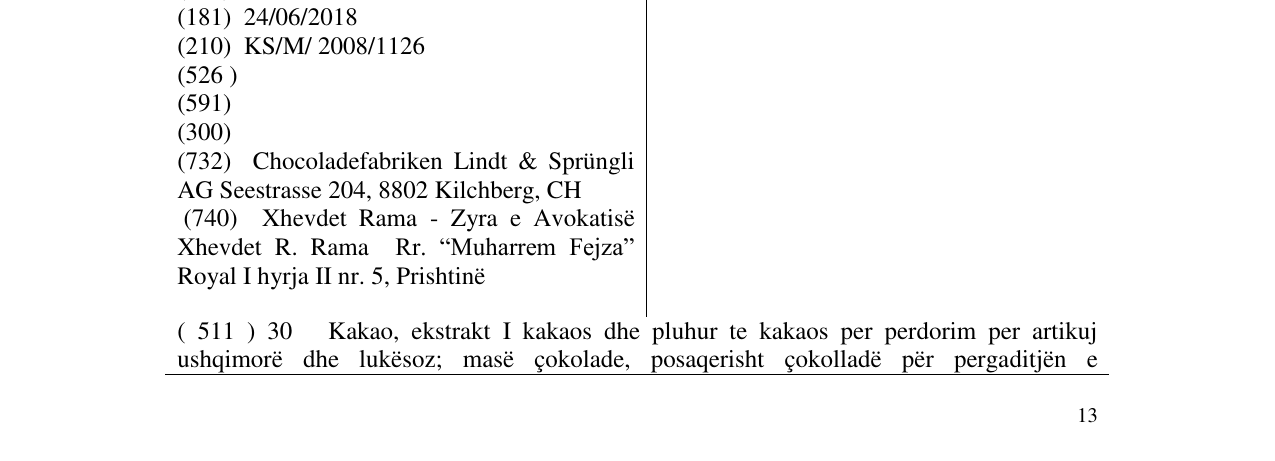 Zëri i markës LINDT në buletin