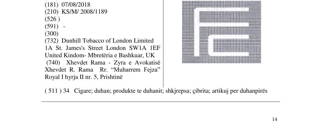 Zëri i markës FINE CUT LOGO në buletin
