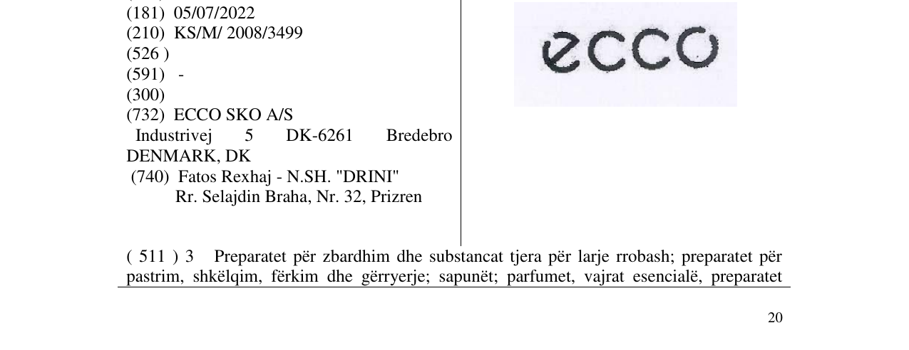 Zëri i markës ecco në buletin