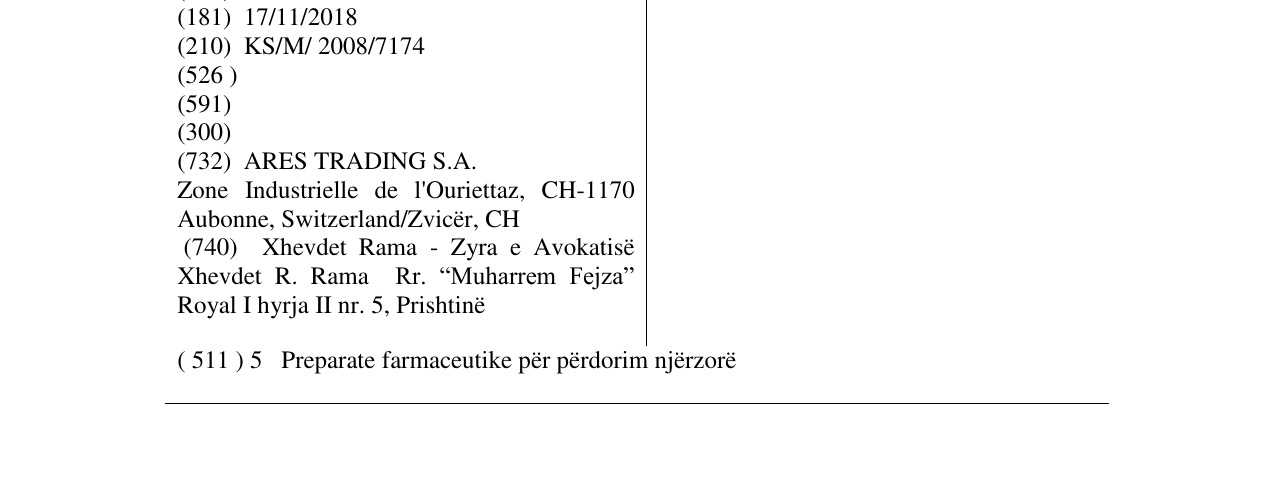 Zëri i markës KEBONIX në buletin