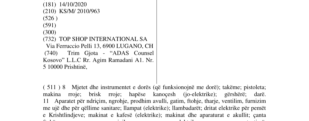 Zëri i markës DELIMANO në buletin