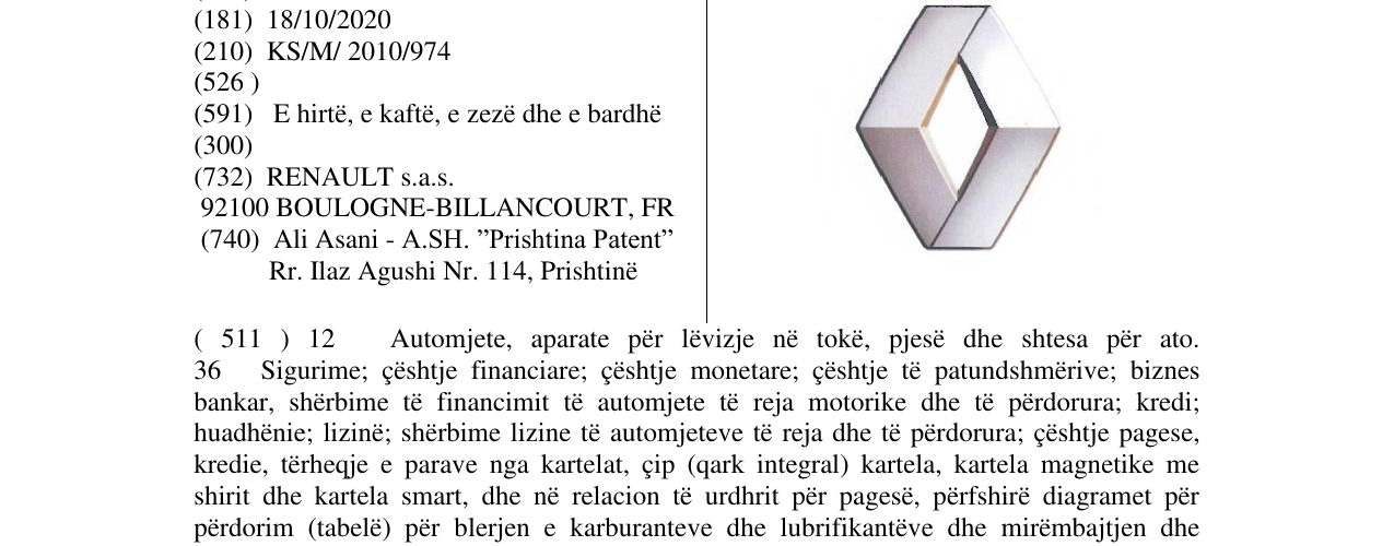 Zëri i markës Markë figurative në buletin