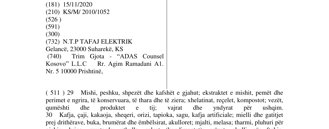 Zëri i markës LA LUNA në buletin