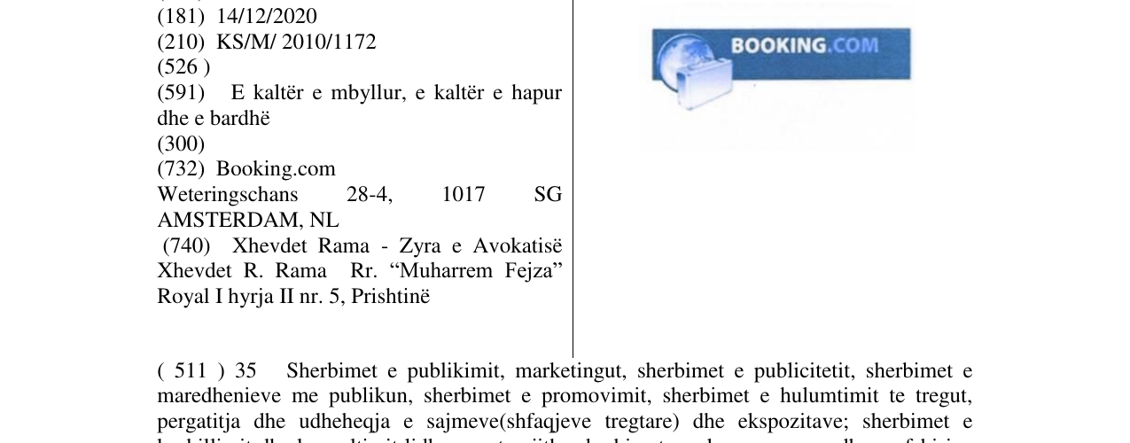 Zëri i markës BOOKING.COM në buletin