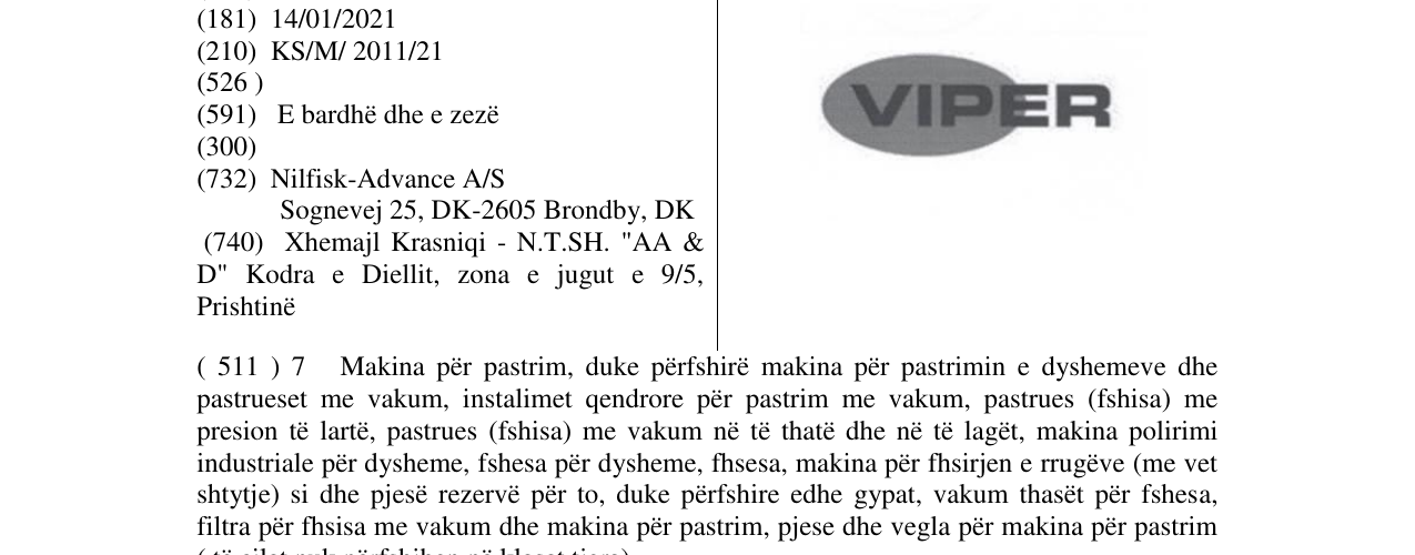 Zëri i markës VIPER në buletin