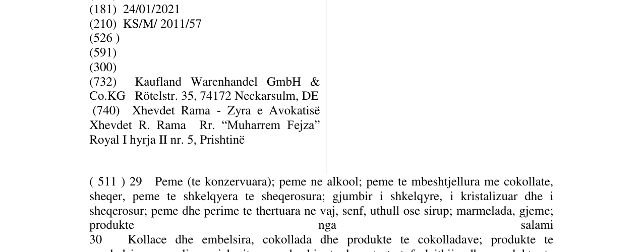 Zëri i markës GRAPPA DI LUCIA në buletin
