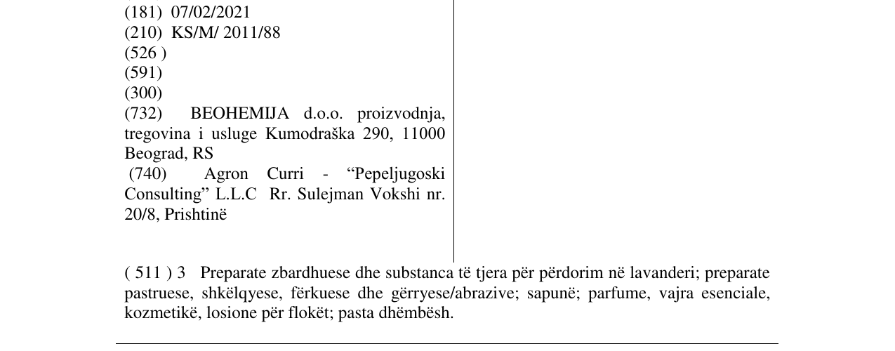 Zëri i markës SCALLA në buletin