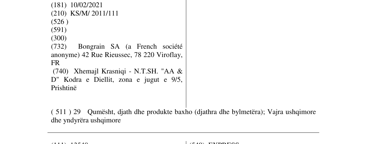 Zëri i markës MONASKI në buletin