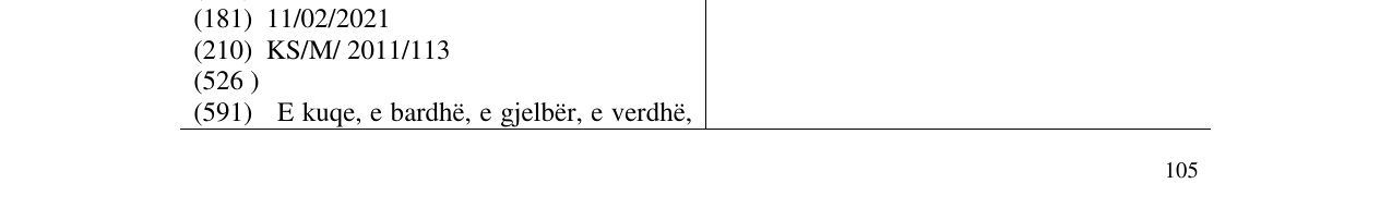 Zëri i markës MONAŠKI në buletin