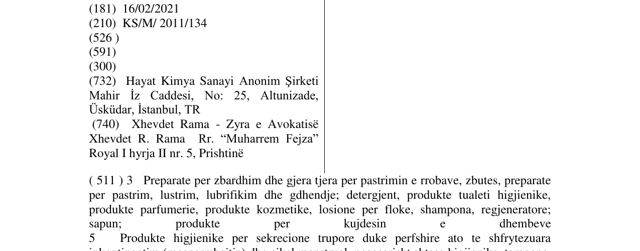 Zëri i markës FAMILIA në buletin