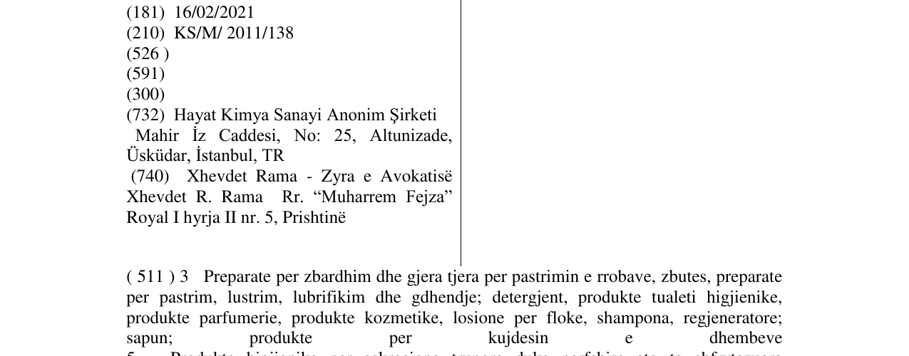 Zëri i markës TEST në buletin