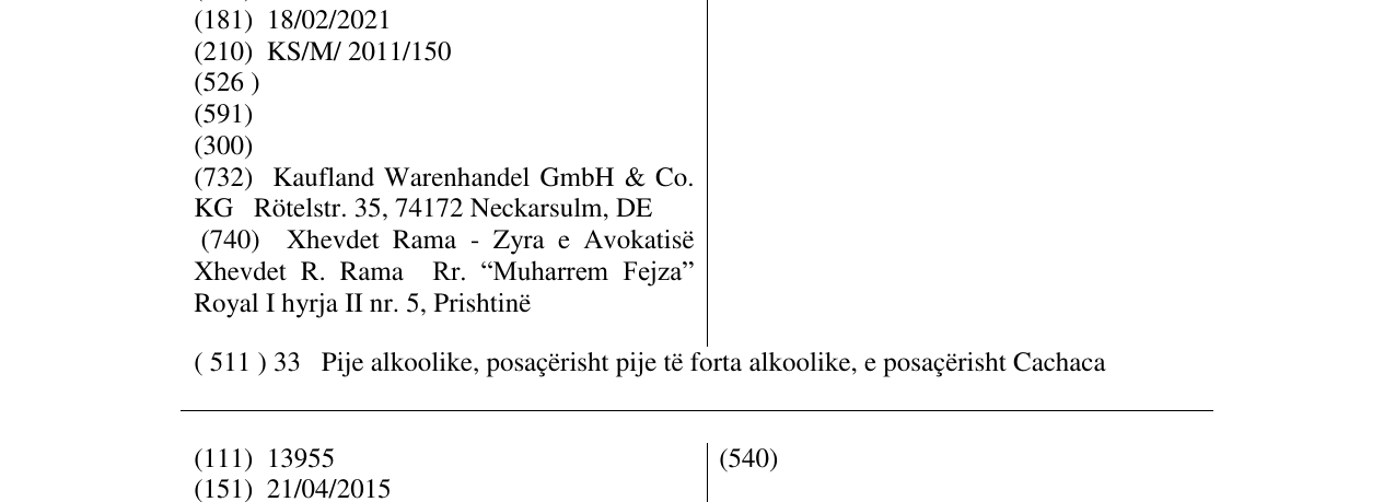 Zëri i markës Rápido në buletin