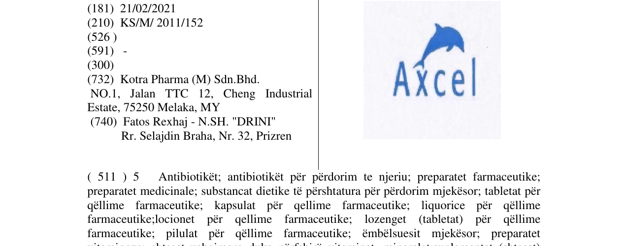 Zëri i markës Axcel në buletin
