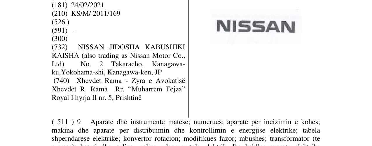 Zëri i markës NISSAN në buletin